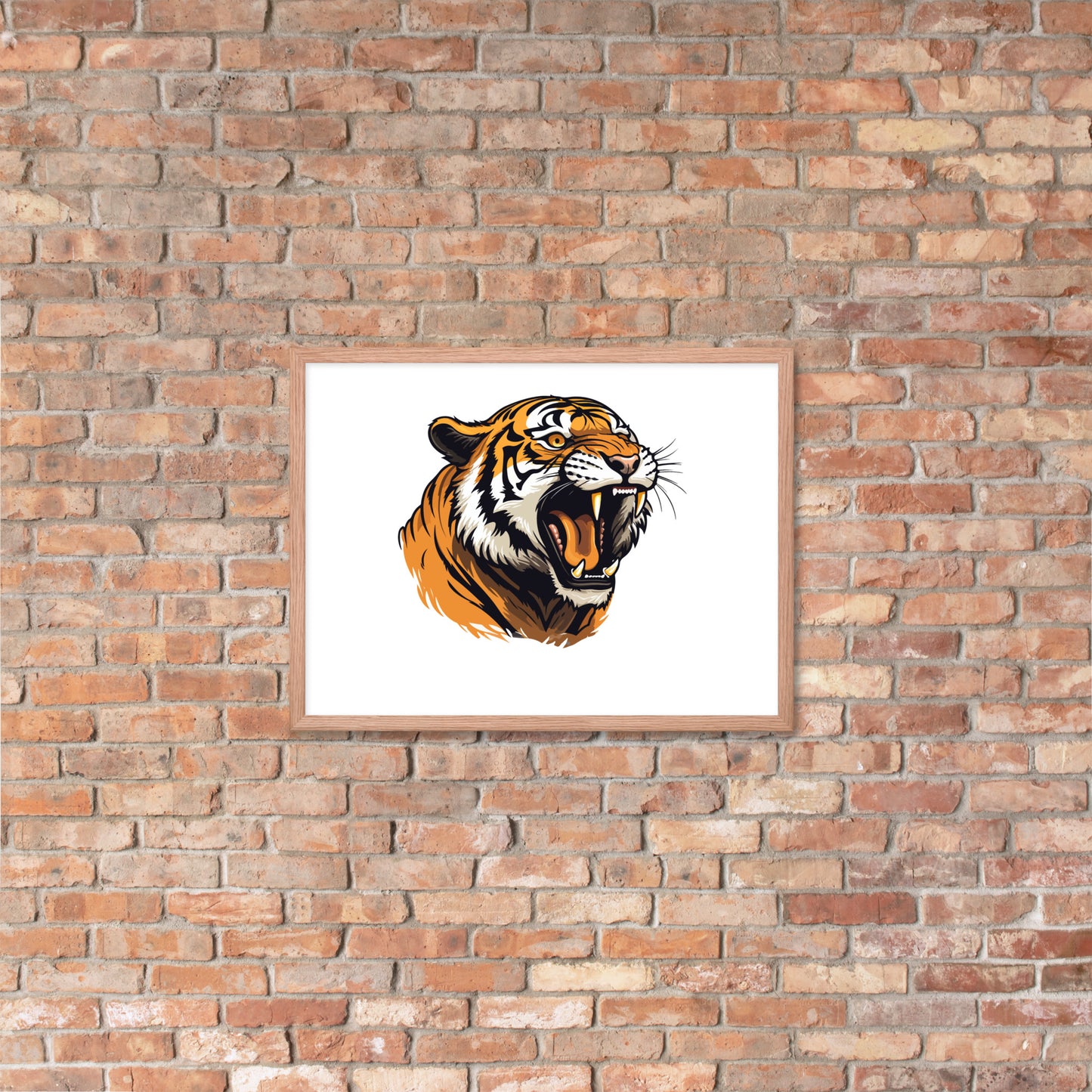 Tiger strength poster on photo paper with frame