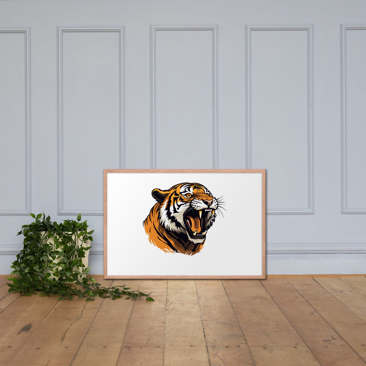 Tiger strength poster on photo paper with frame