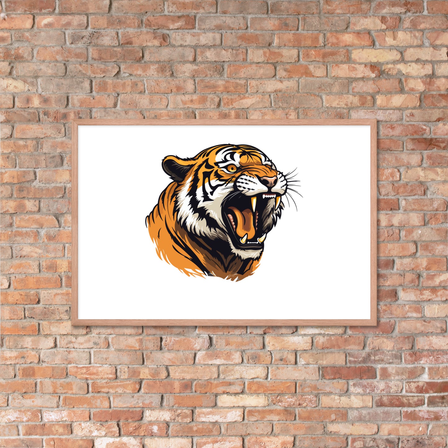 Tiger strength poster on photo paper with frame