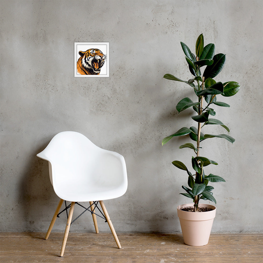 Tiger strength poster on photo paper with frame