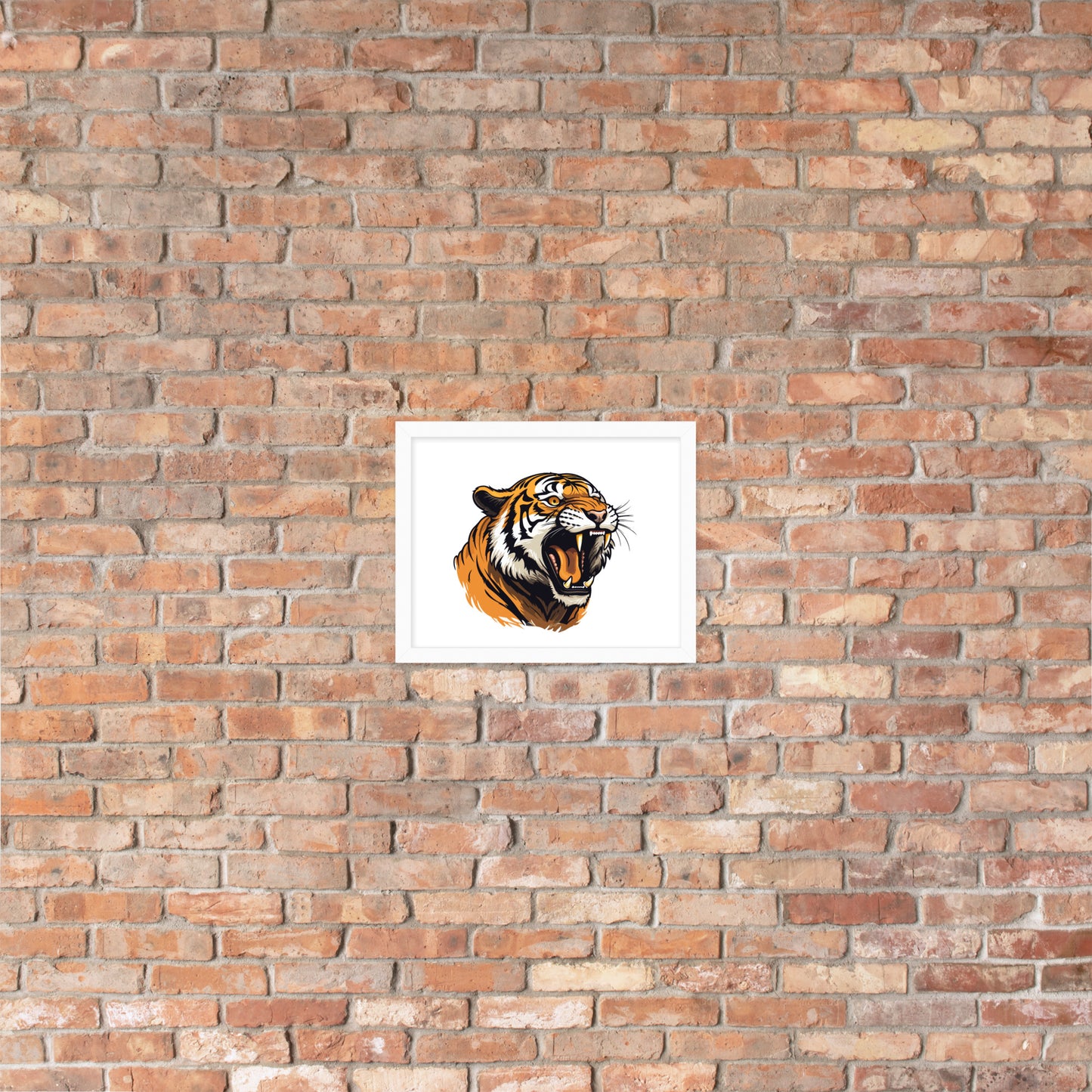 Tiger strength poster on photo paper with frame