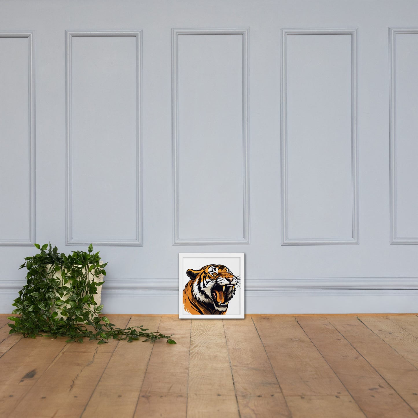 Tiger strength poster on photo paper with frame