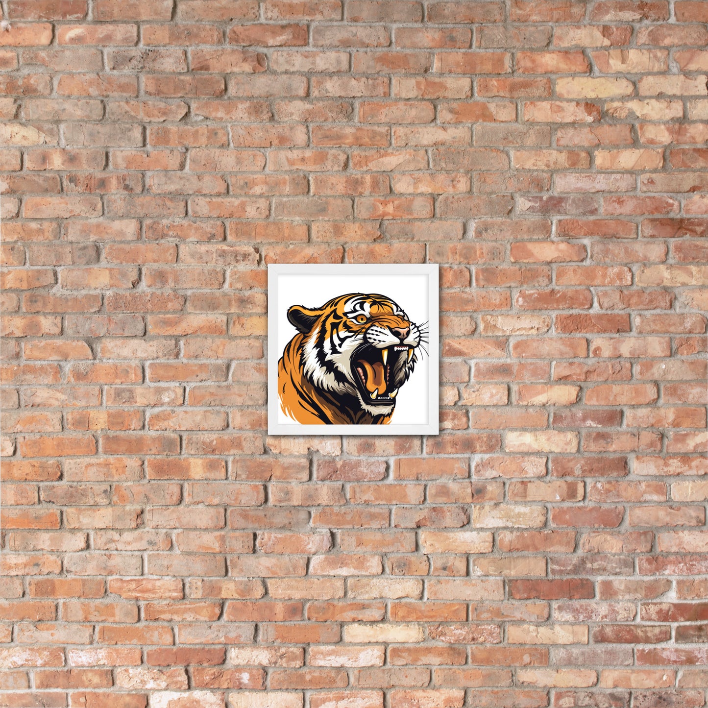 Tiger strength poster on photo paper with frame