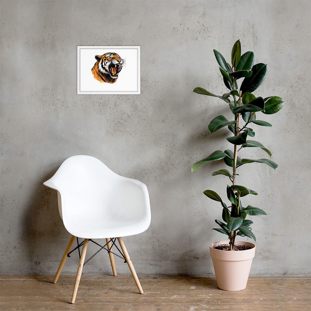 Tiger strength poster on photo paper with frame