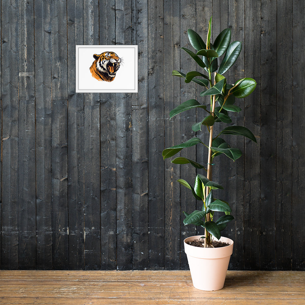 Tiger strength poster on photo paper with frame