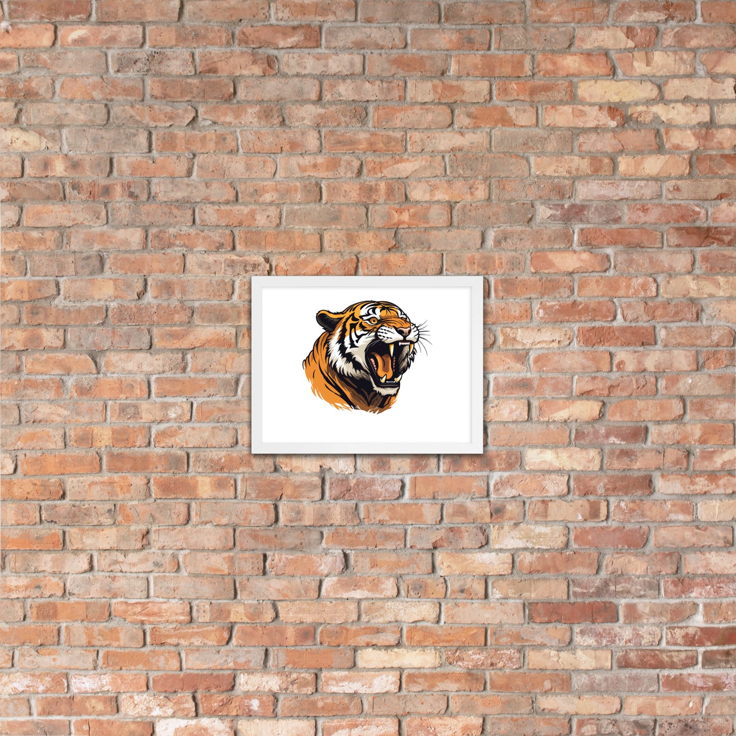 Tiger strength poster on photo paper with frame