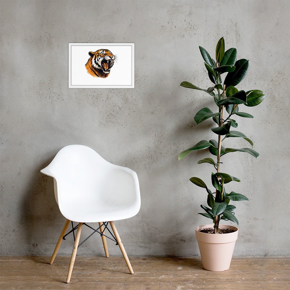 Tiger strength poster on photo paper with frame