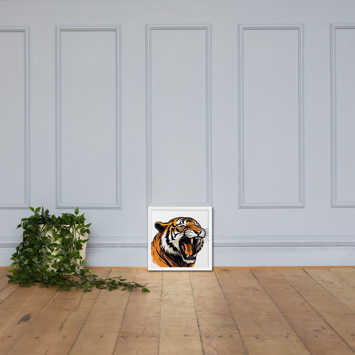 Tiger strength poster on photo paper with frame