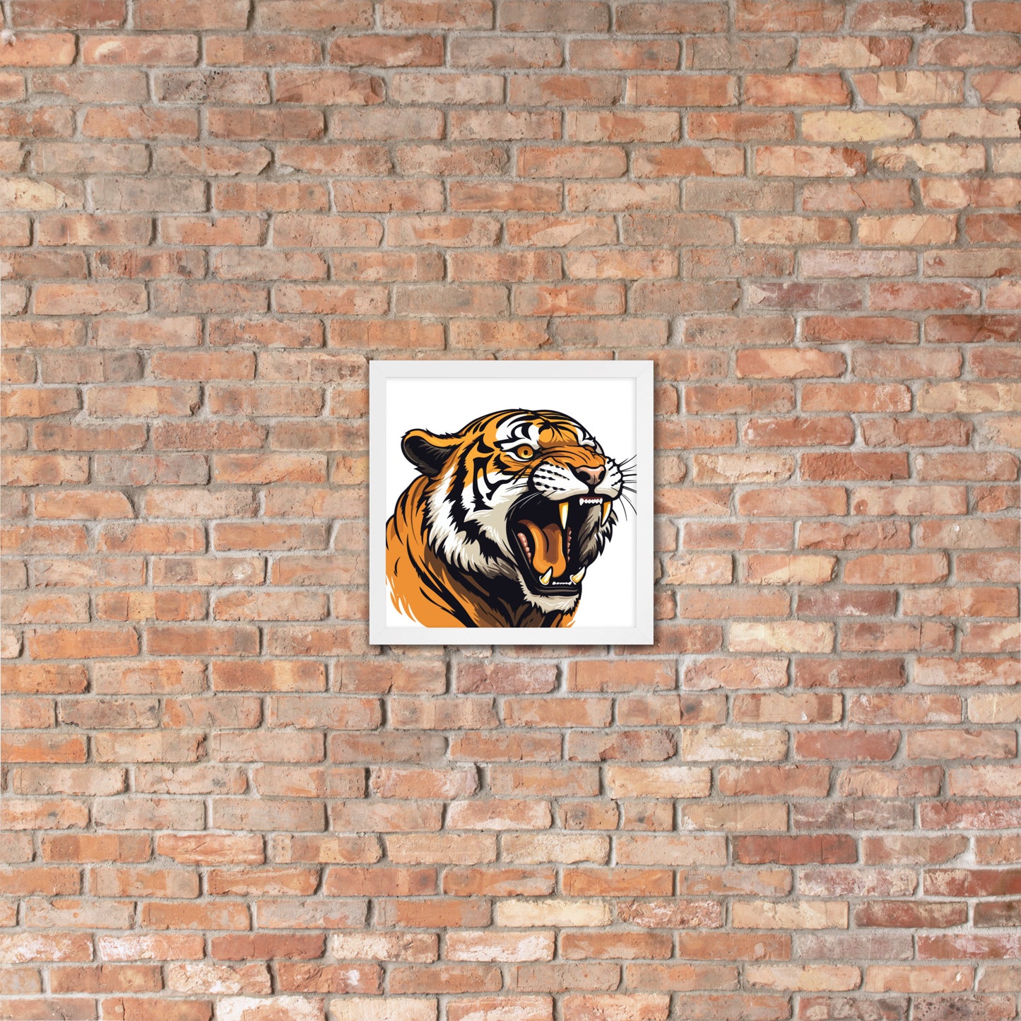 Tiger strength poster on photo paper with frame