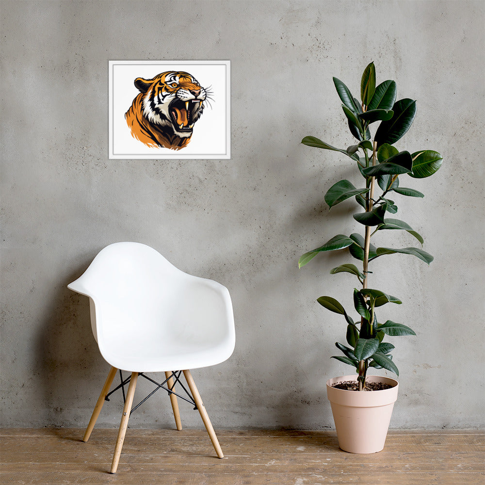 Tiger strength poster on photo paper with frame