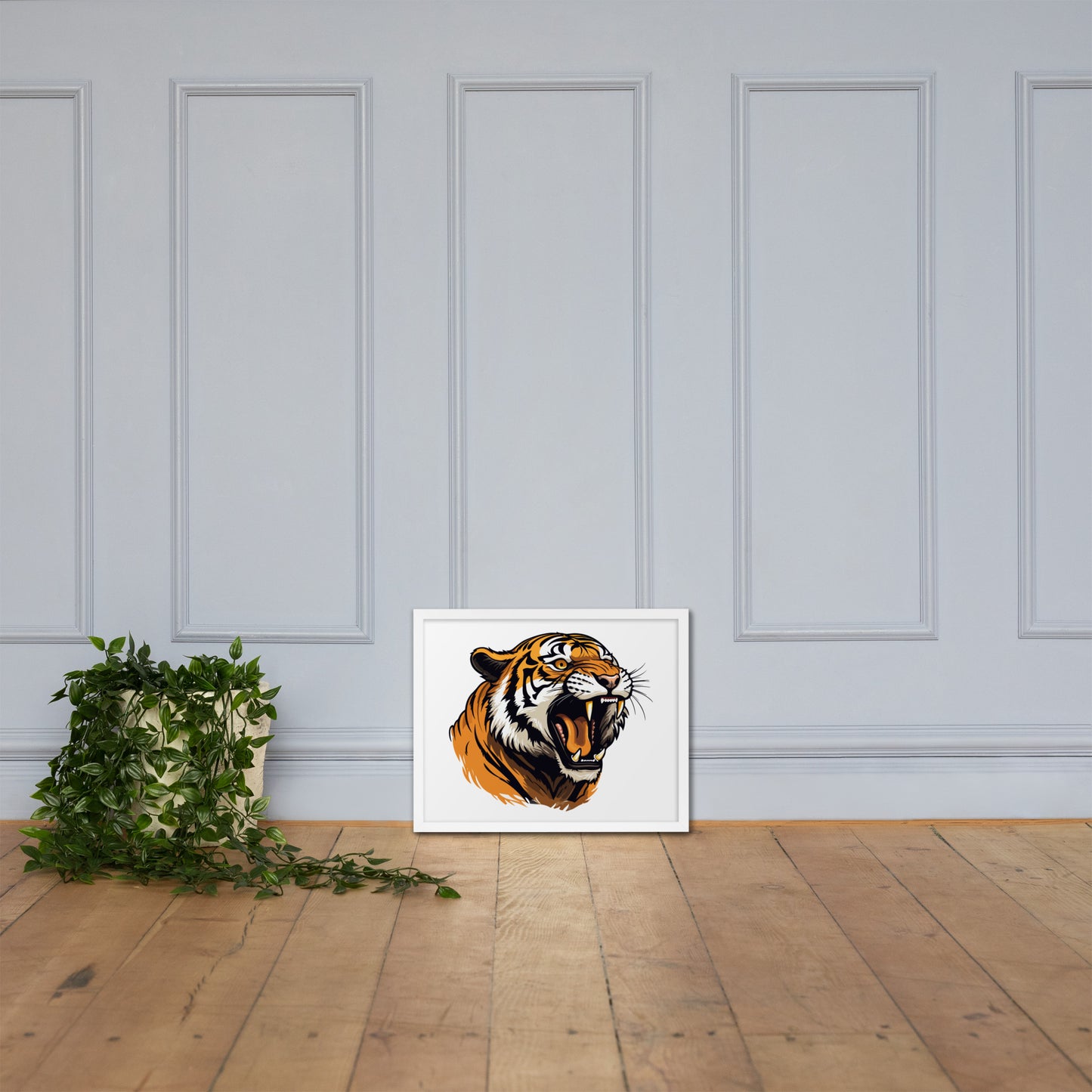 Tiger strength poster on photo paper with frame