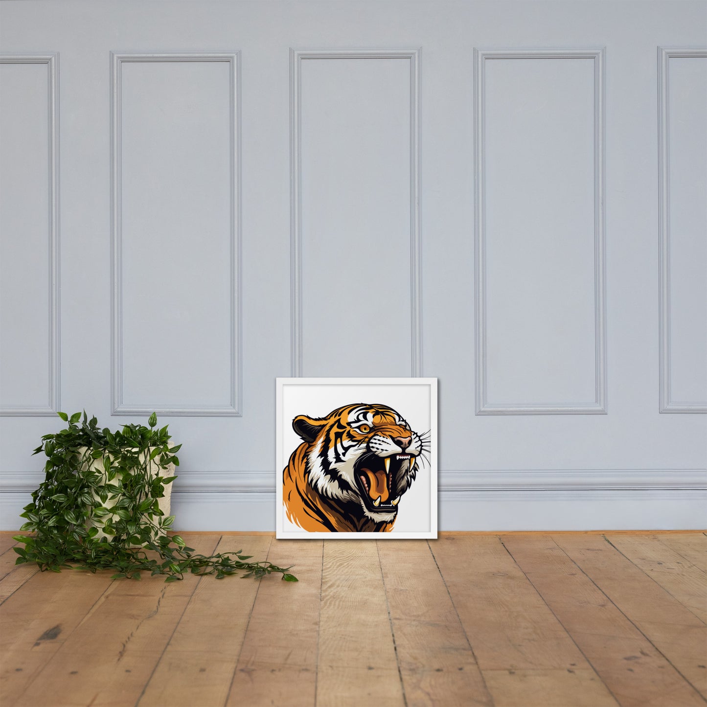 Tiger strength poster on photo paper with frame