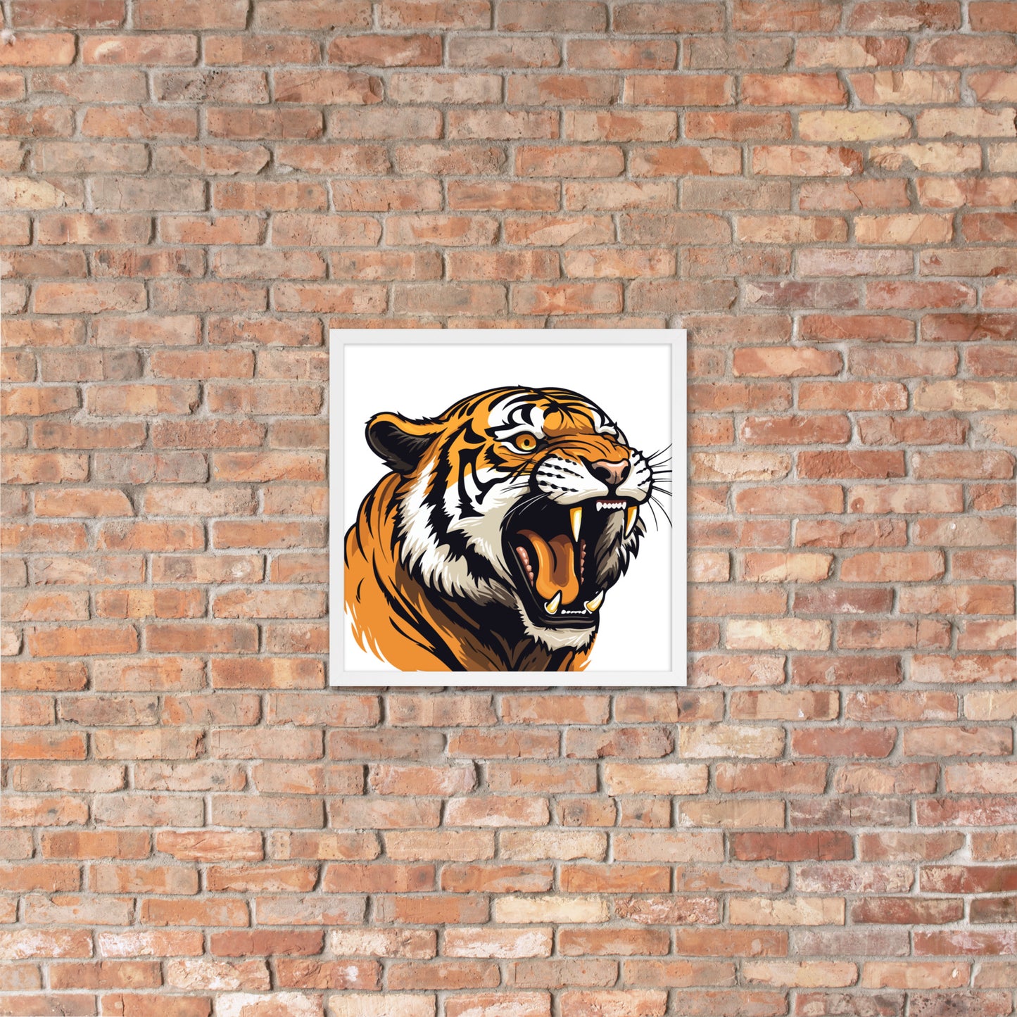 Tiger strength poster on photo paper with frame