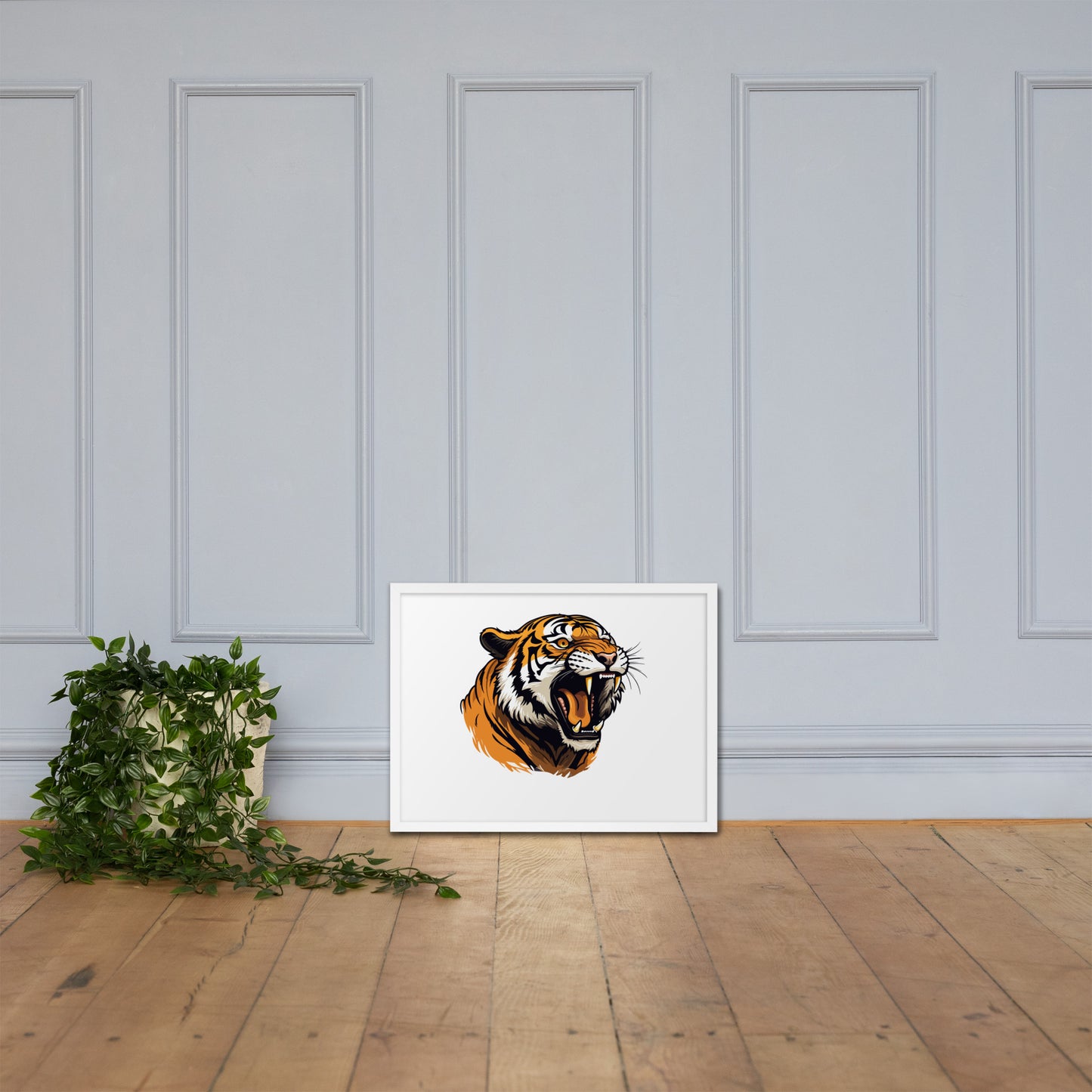 Tiger strength poster on photo paper with frame