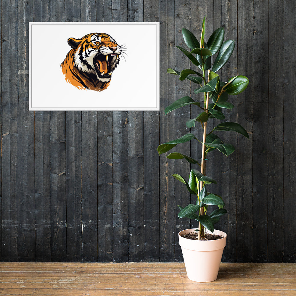 Tiger strength poster on photo paper with frame