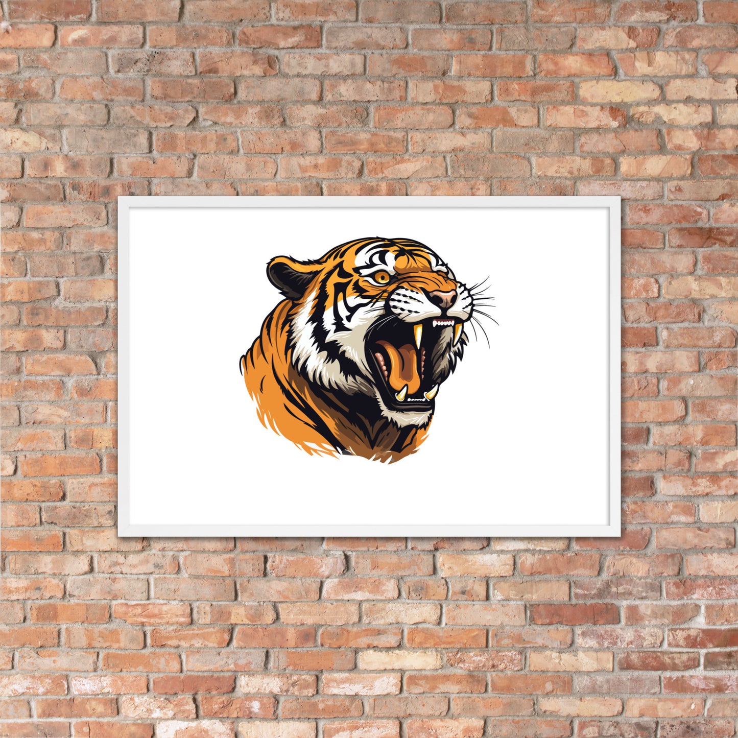 Tiger strength poster on photo paper with frame