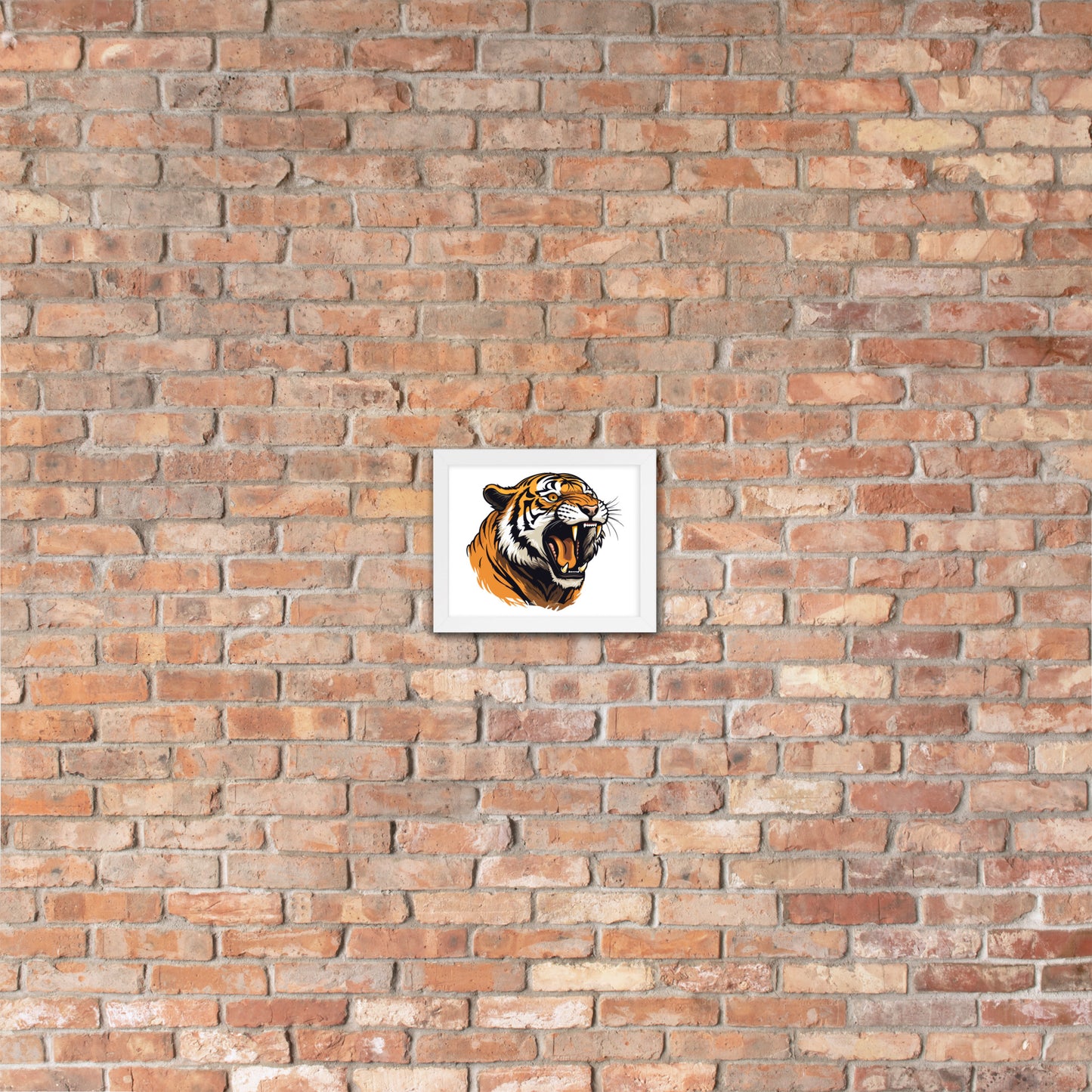 Tiger strength poster on photo paper with frame